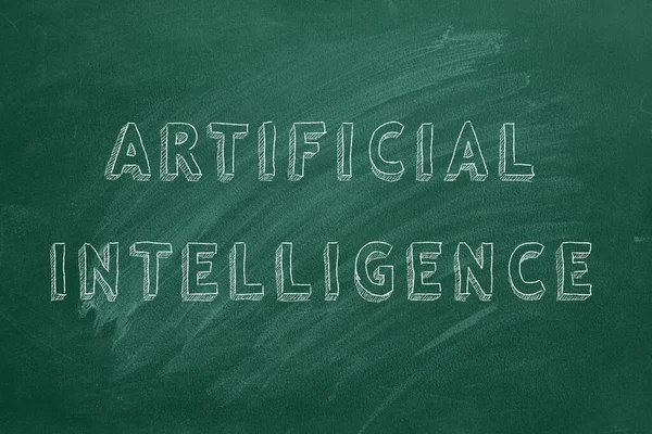 Hand Drawing Text Artificial Intelligence Green Chalkboard — Stock Photo, Image