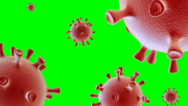 Les Cellules Coronavirus Tournent Sur Fond Vert Luma Mat Chroma — Video