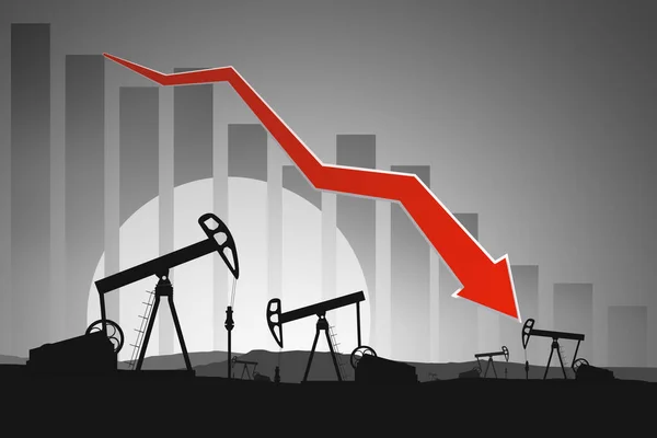 Крах Рынка Фондовой Биржи Коронавируса Ковид Нефтяные Насосы График Рендеринг — стоковое фото