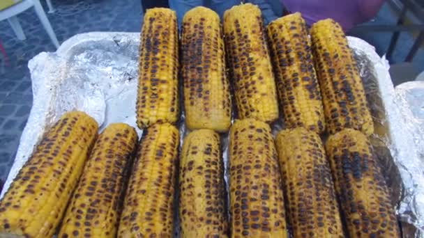 Grilled Sweet Corn — Stock Video
