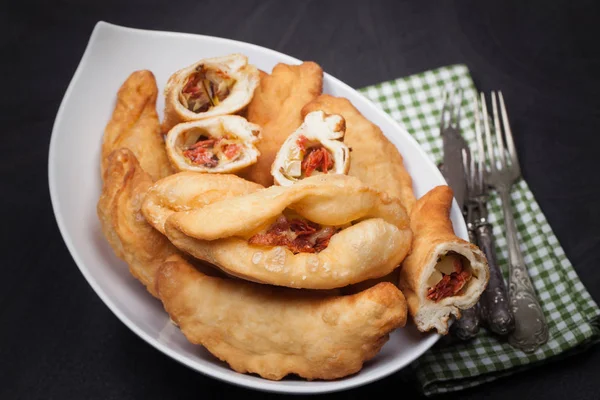 Panzerotti Receita típica italiana — Fotografia de Stock