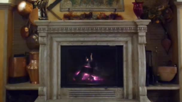 Antique Italian Fireplace — Stock Video