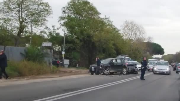 Auto nehoda Itálie — Stock video
