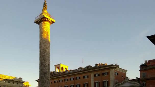 Column of Marcus Aurelius Rome — Stock Video