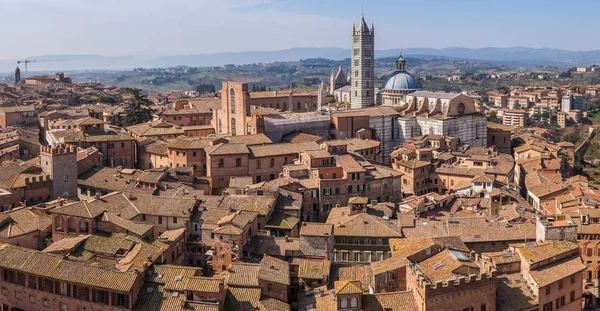 Siena tetők, Toszkána, Olaszország — Stock Fotó