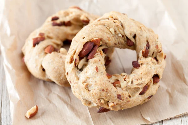 Taralli com amêndoas Closeup — Fotografia de Stock