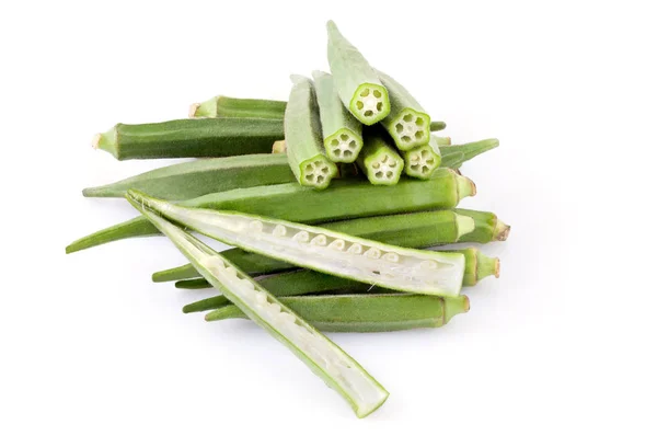 Okra Pods isolerade — Stockfoto