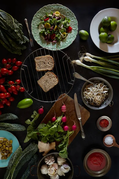 纯素食食品成分分类 — 图库照片