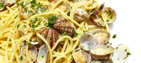 Spaghetti med musslor — Stockfoto