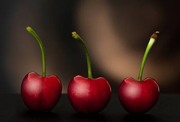 Ripe Cherries On Dark Background — Stock Photo, Image