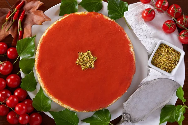 Gâteau au fromage salé de Noël — Photo