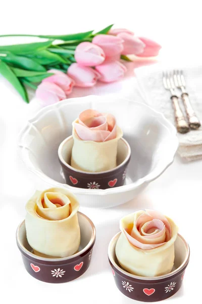 Puff Pastry Roses — Stock Photo, Image