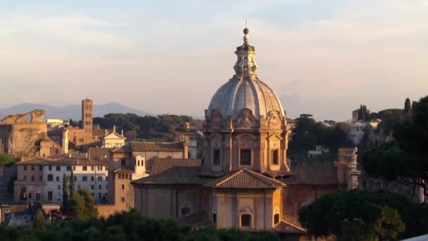 Pohled Baziliky Santa Maria Ara Coeli Koloseum Centrum Města Řím — Stock video