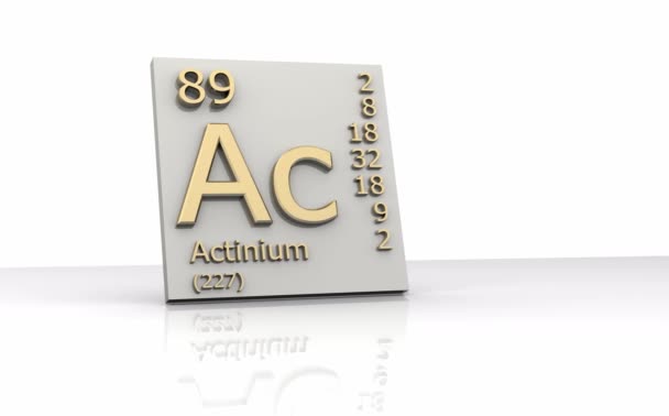 Animación Forma Actinium Tabla Periódica Elementos — Vídeos de Stock