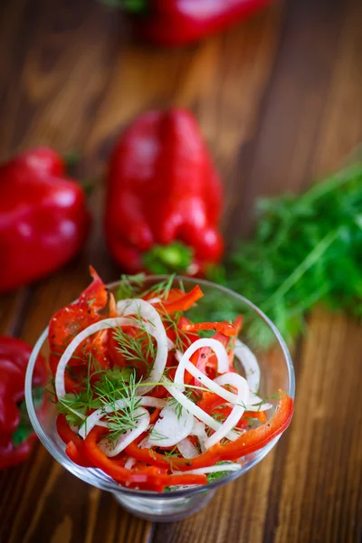 Salat mit frischen Paprika und Zwiebeln — Stockfoto