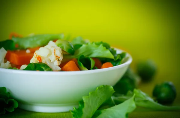 Salade van sla, bloemkool en spruiten met een pompoen — Stockfoto