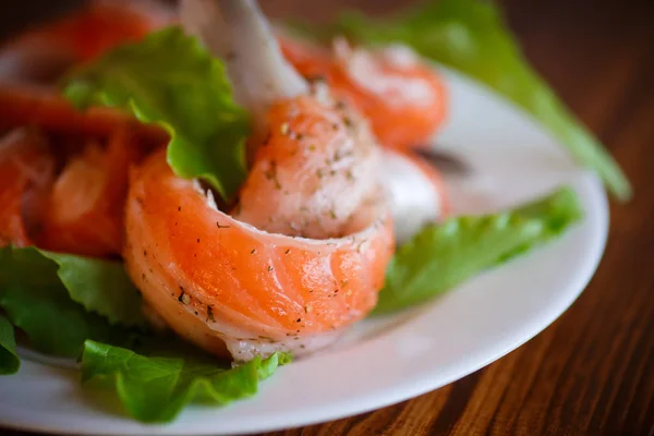 Barriga de salmão salgada com especiarias — Fotografia de Stock