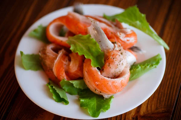 Barriga de salmão salgada com especiarias — Fotografia de Stock