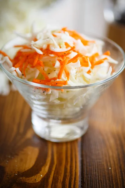 कोबी आणि गाजर सह शाकाहारी सॅलड — स्टॉक फोटो, इमेज
