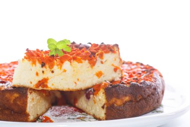 içinde kabak parçaları ile lor puding