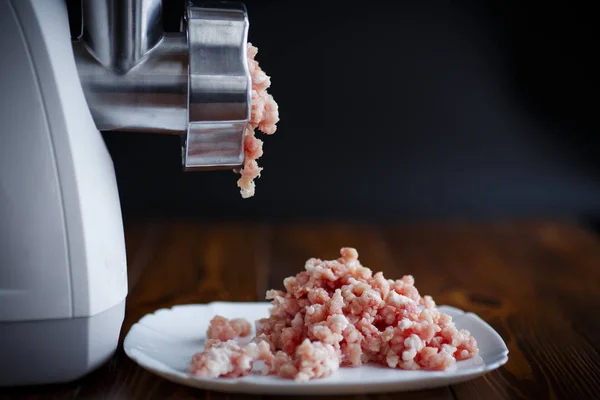 Electric meat grinder meat — Stock Photo, Image