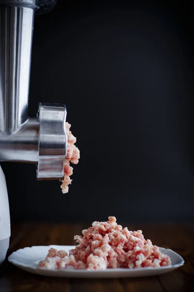 Electric meat grinder meat — Stock Photo, Image