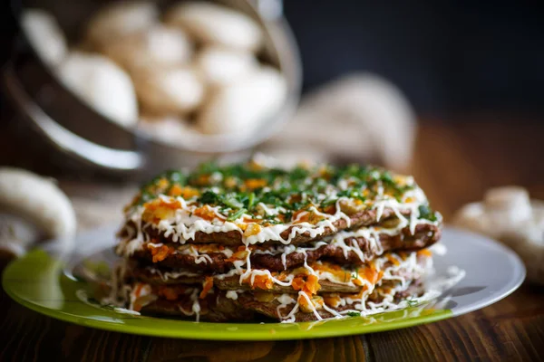 Pastel de hígado relleno de verduras — Foto de Stock