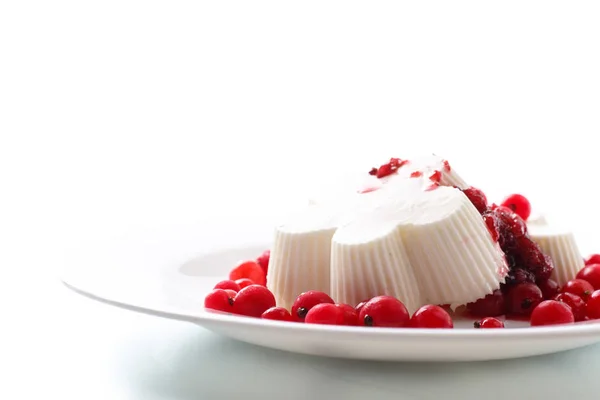 Sweet dessert panna cotta with berries — Stock Photo, Image