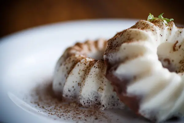 Zoete melk chocolade panna cotta — Stockfoto