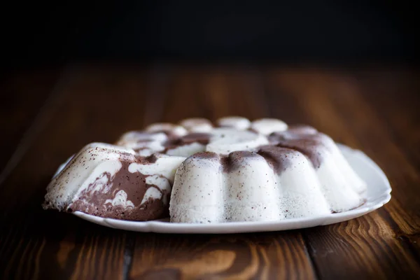 Sweet milk chocolate panna cotta — Stock Photo, Image
