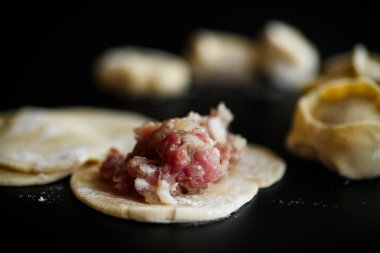 et içinde ile geleneksel çiğ manti