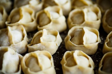 et içinde ile geleneksel çiğ manti