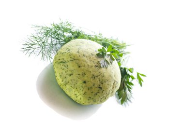 Dereotu ve maydanoz ile yeşil hamur