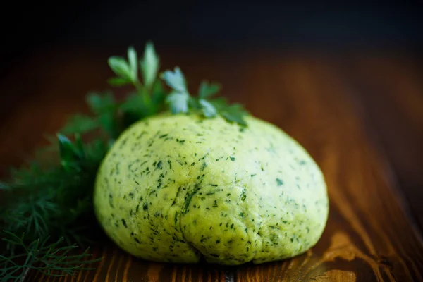 Masa verde con eneldo y perejil — Foto de Stock