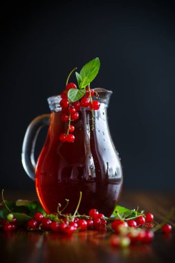 Olgun kırmızı kuş üzümü, taze Komposto