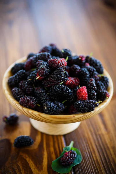 Ripe berry of black mulberry — Stock Photo, Image