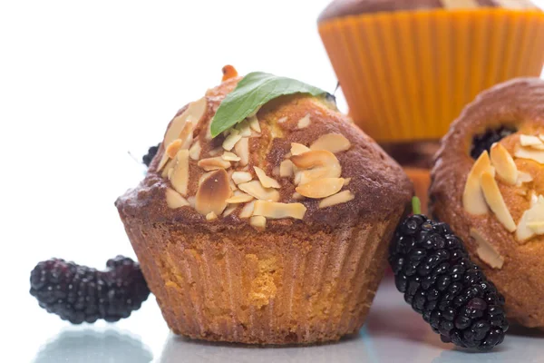 Sweet muffins with berries inside — Stock Photo, Image