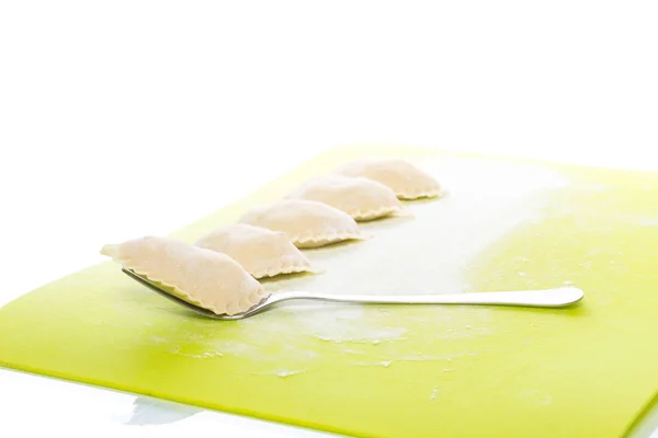 Dumplings raw with stuffing — Stock Photo, Image