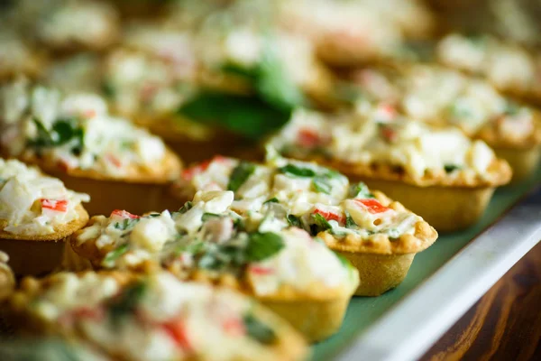 Tartaletas con relleno de cangrejo — Foto de Stock