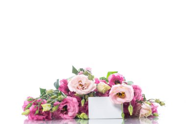 Güzel buket pembe lisianthus çiçek