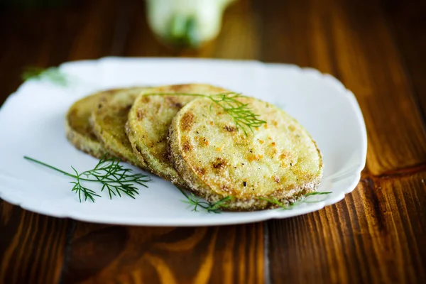 Zucchini roasted slices in a plate — Stock Photo, Image