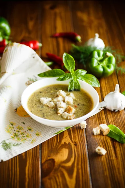 Soppa puré från olika grönsaker och svamp — Stockfoto
