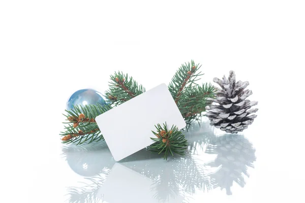 Bianco per testo con ornamenti natalizi — Foto Stock