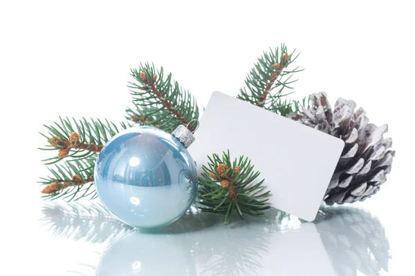 Bianco per testo con ornamenti natalizi — Foto Stock