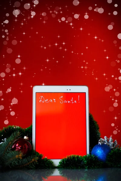 Brief aan de kerstman op een Tablet PC — Stockfoto