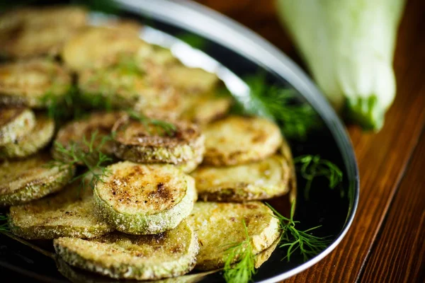 Zucchini roasted slices in a plate — Stock Photo, Image