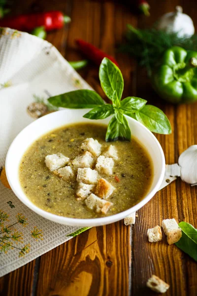 Purê de sopa de vários legumes e cogumelos — Fotografia de Stock