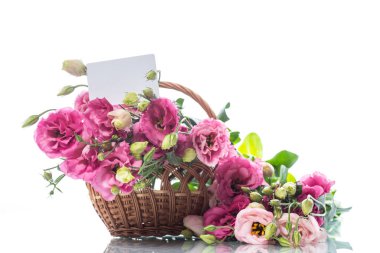 Güzel buket pembe lisianthus çiçek