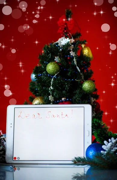 List do Santa Claus na tablecie Obrazek Stockowy
