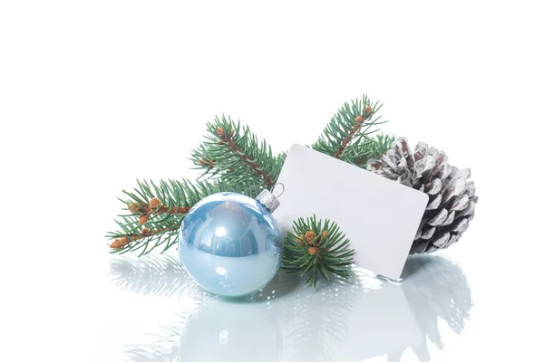 Blanco para texto con adornos navideños — Foto de Stock